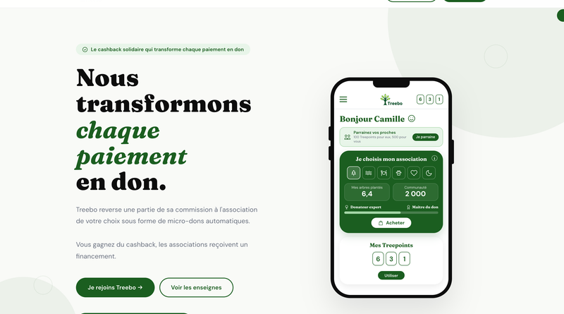 Découvrez Treebo, le cashback solidaire